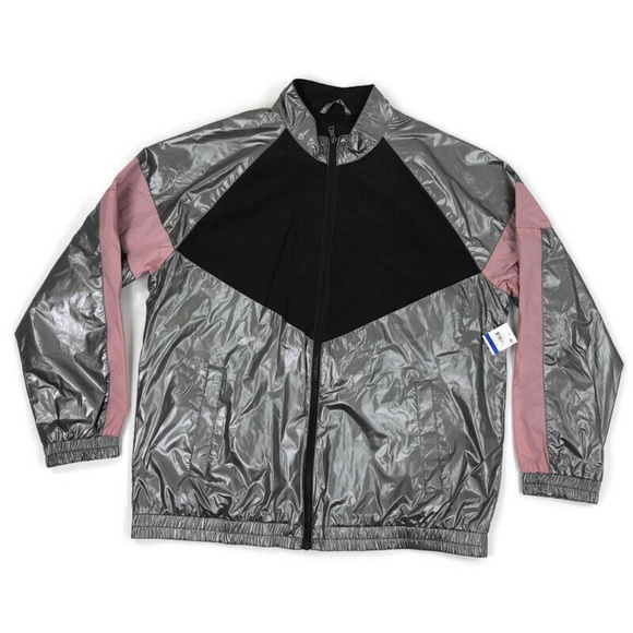 INC Mens Jacket Windbreaker Colorblock Metallic XL - Picture 1 of 5